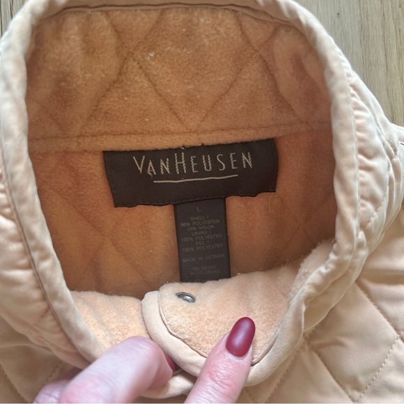 Vintage Van Heusen Fleece Lined Vest in Peachy Tan Sz:L - Picture 6 of 10